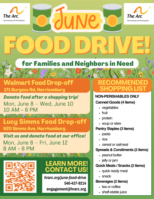 June Food Drive Shopping List Flyer